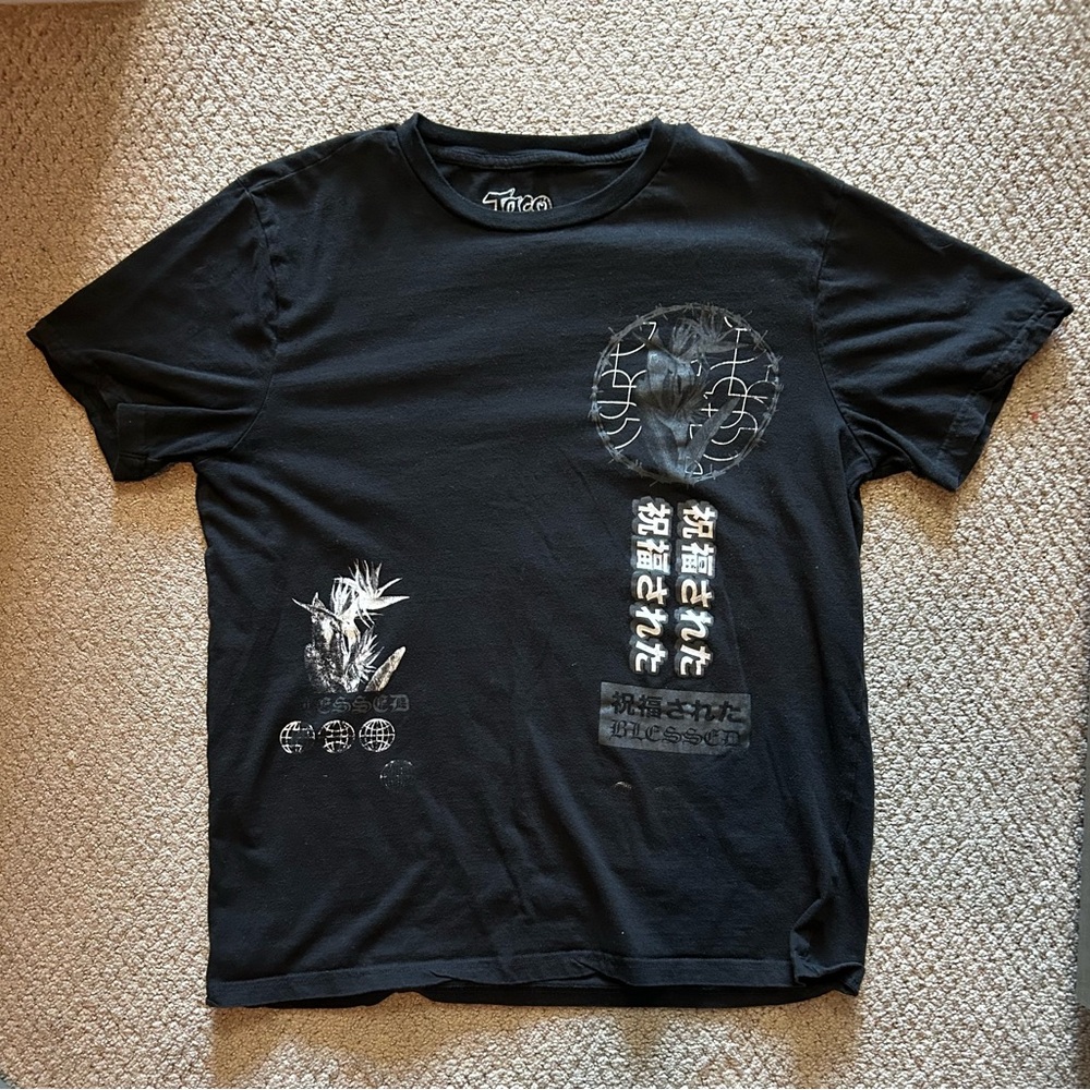 Taco Tuesday - Blessed - Black Short Sleeve Tee with Artistic Graphics